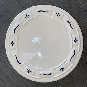 Longaberger Pottery Woven Traditions Classic Blue Round Hot Plate Trivet 8 1/2"